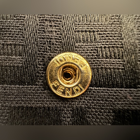 Fendi COA Black Zucchino cloth/leather bifold long wallet… - Picture 12 of 16